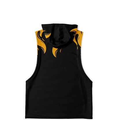 Black Sleeveless Hoodie For Men | Blazing Fire