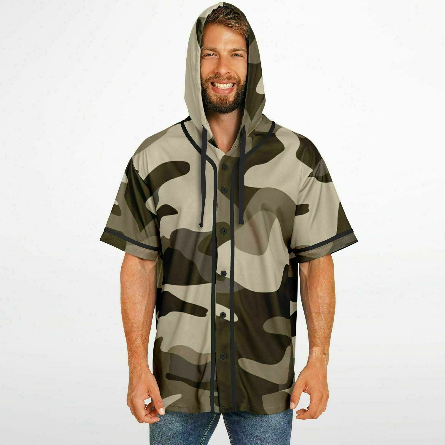 Commando Jersey Khaki | Hooded Baseball Style