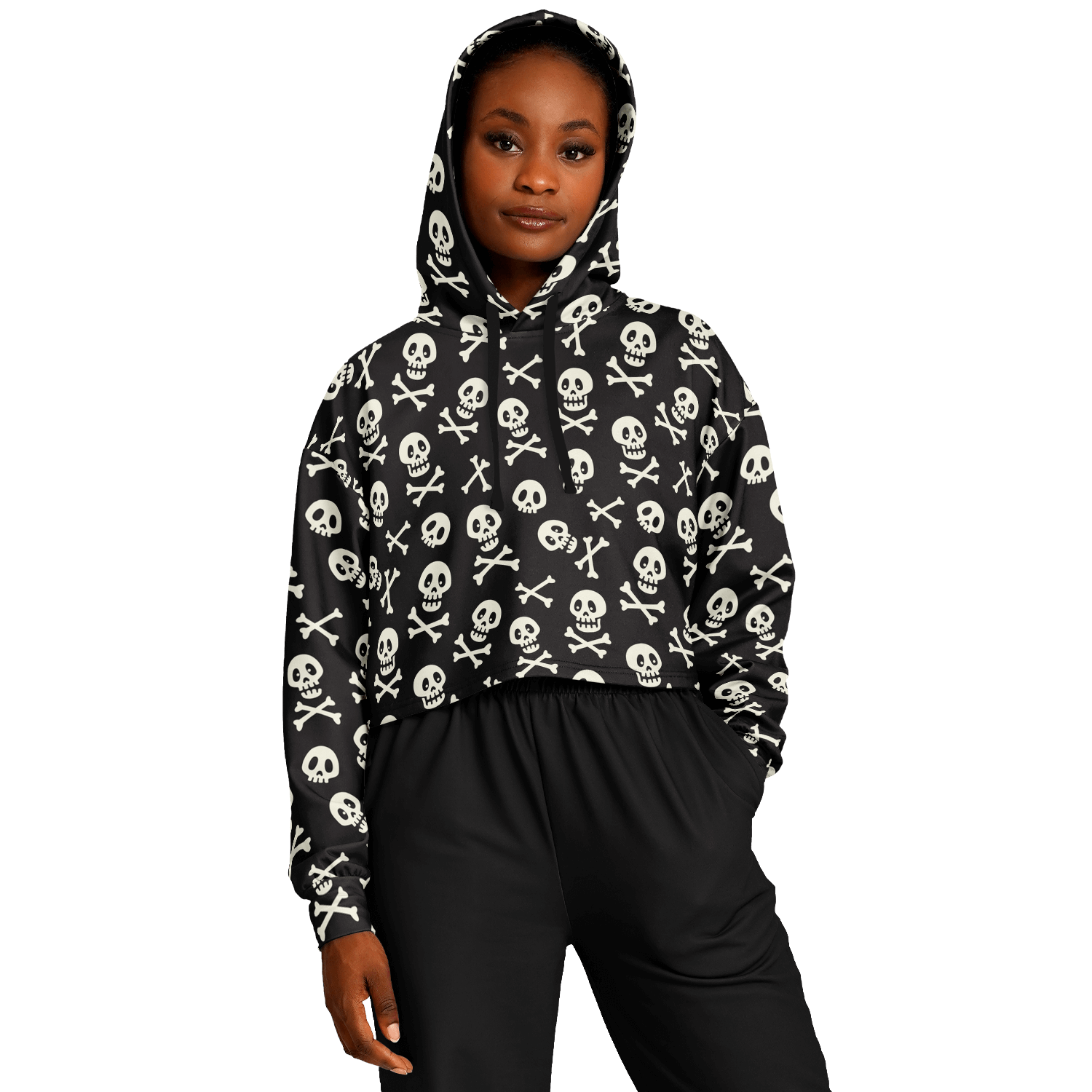 Skulls & Bones Croptop Hoodie For Women