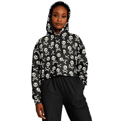 Skulls & Bones Croptop Hoodie For Women