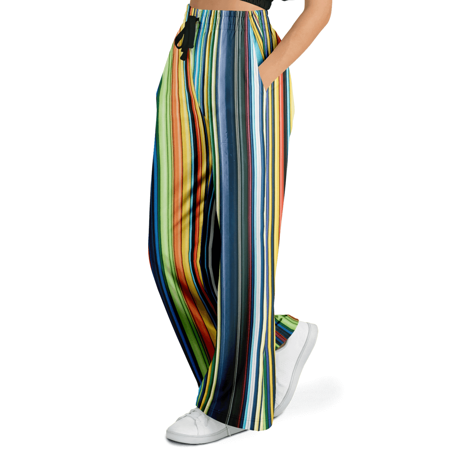Women's Wide Leg Pants | Colored Thin Lines
