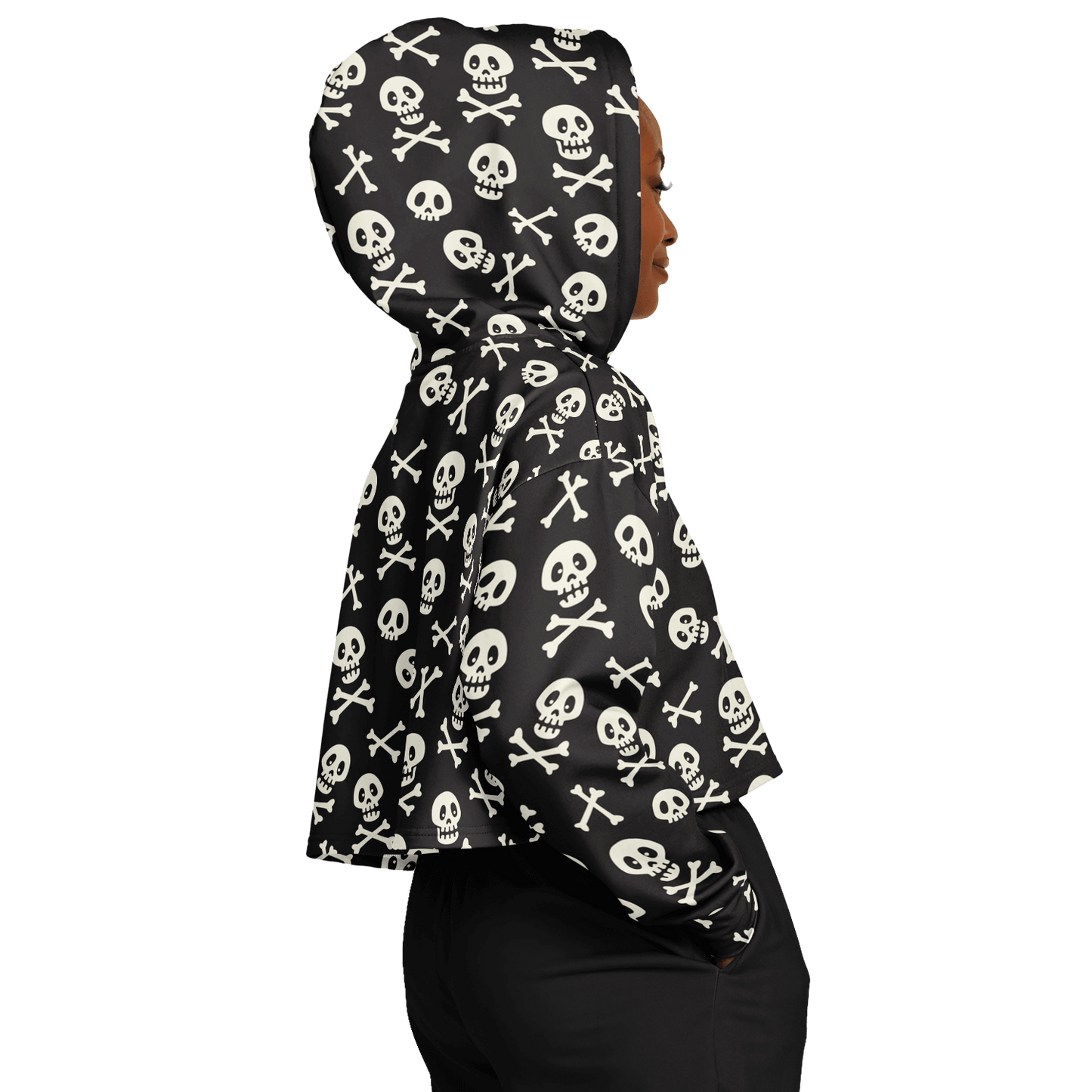 Skulls & Bones Croptop Hoodie For Women