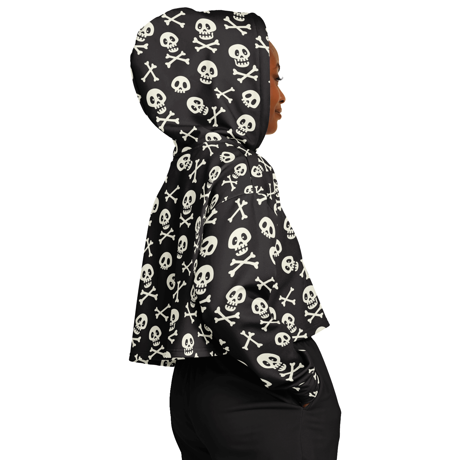 Skulls & Bones Croptop Hoodie For Women