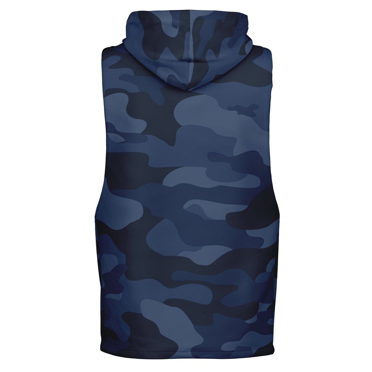 Deep Blue Camouflage Sleeveless Hoodie