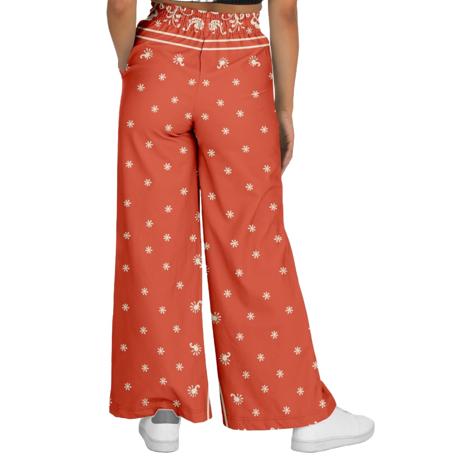 Women's Wide Leg Pants | Red Bandana HD Print