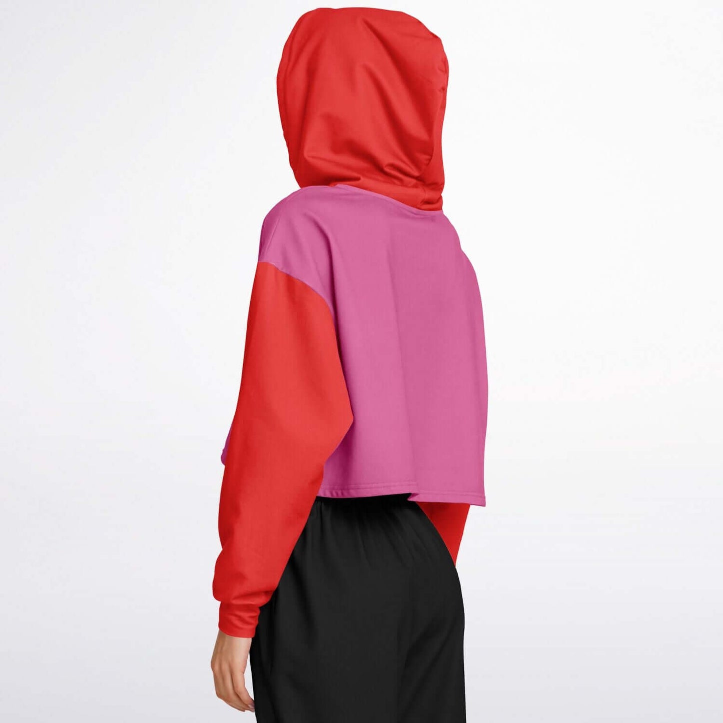 Red & Pink Brain Bulb Cropped Hoodie