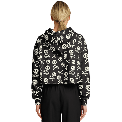 Skulls & Bones Croptop Hoodie For Women