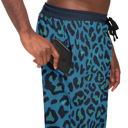 Classic Blue Leopard Track Pants For Men | HD Print