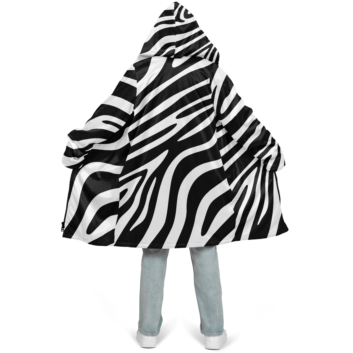 Zebra Zipper Cloak | Unisex HD Black & White