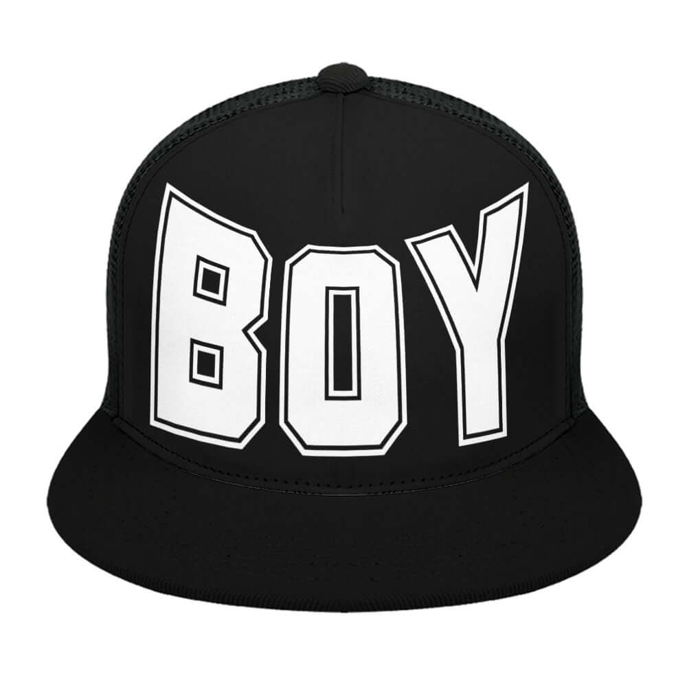 black Cap boy print front