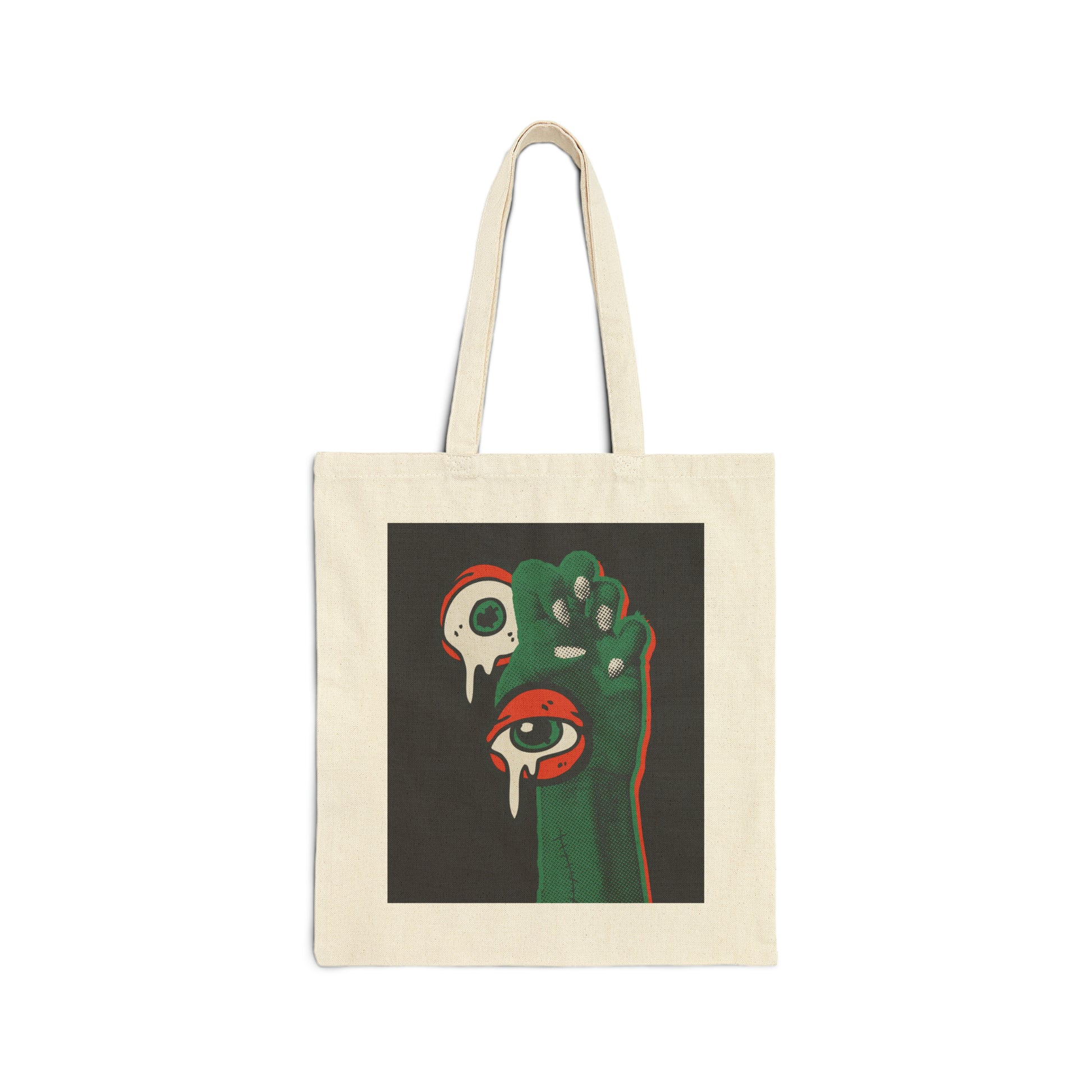 Cotton Canvas Tote Bag | Creepy Eyes - Ribooa