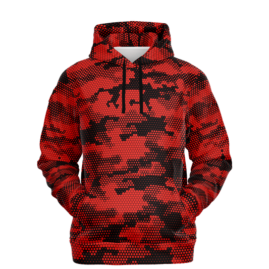 Pixel Camo Hoodie | Red Digital Camouflage Pattern