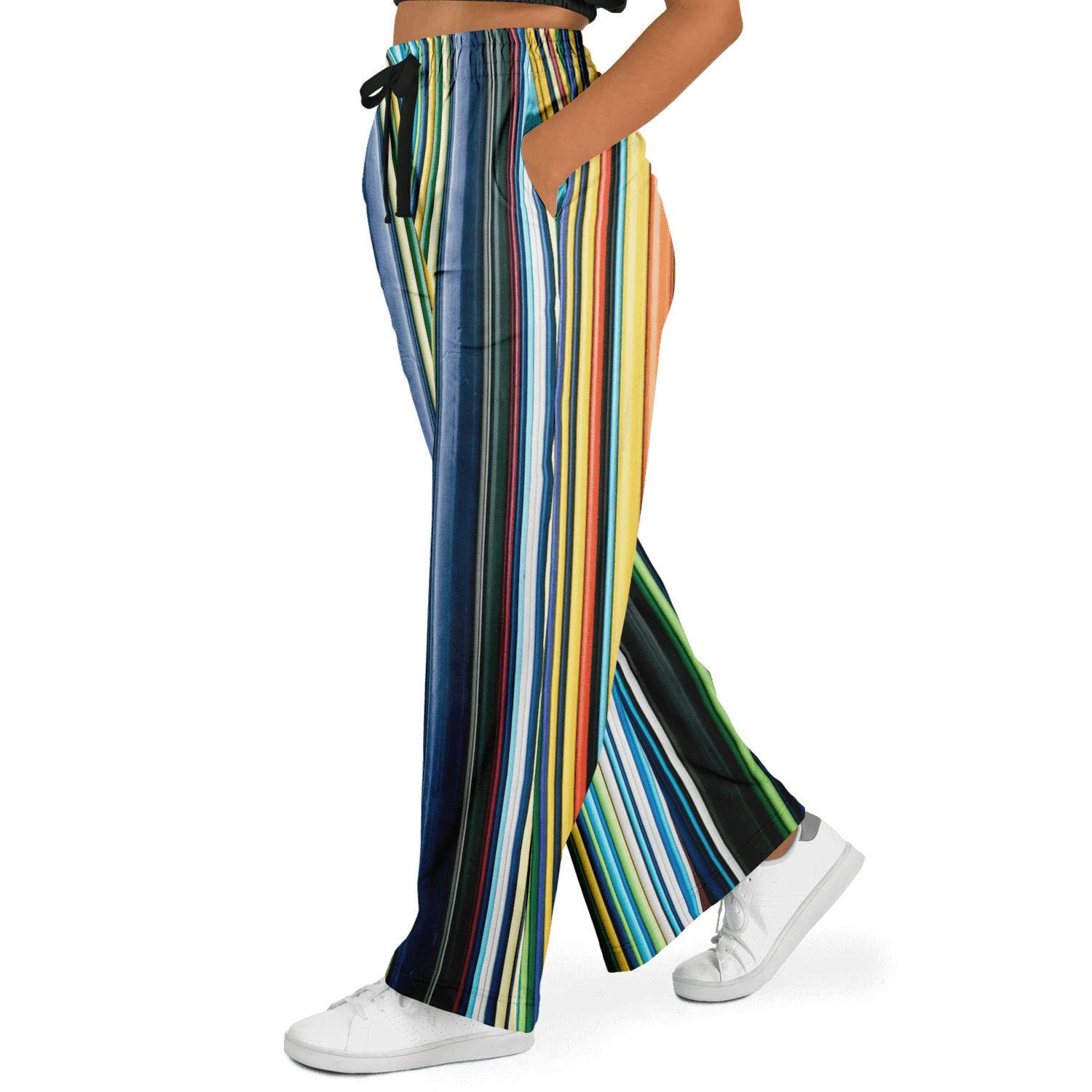 Women's Wide Leg Pants | Colored Thin Lines