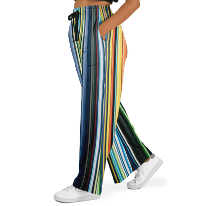 Women's Wide Leg Pants | Colored Thin Lines