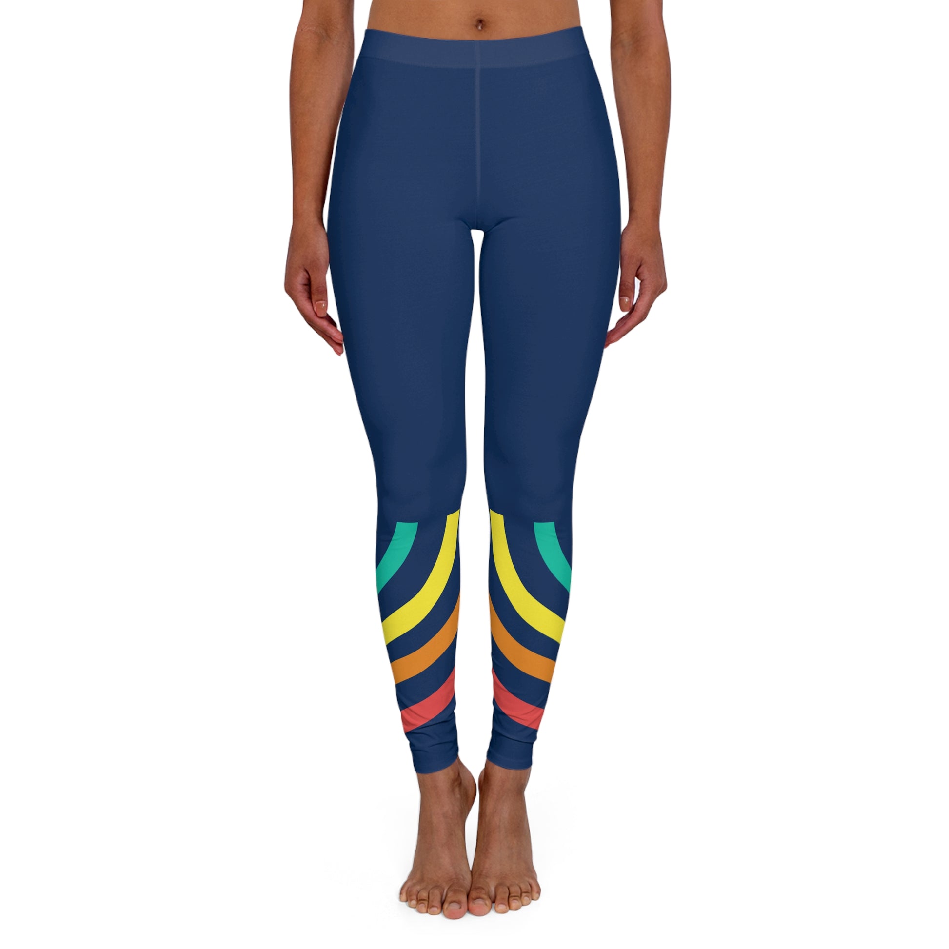 Spandex Leggings | Rainbow Stripes - Ribooa