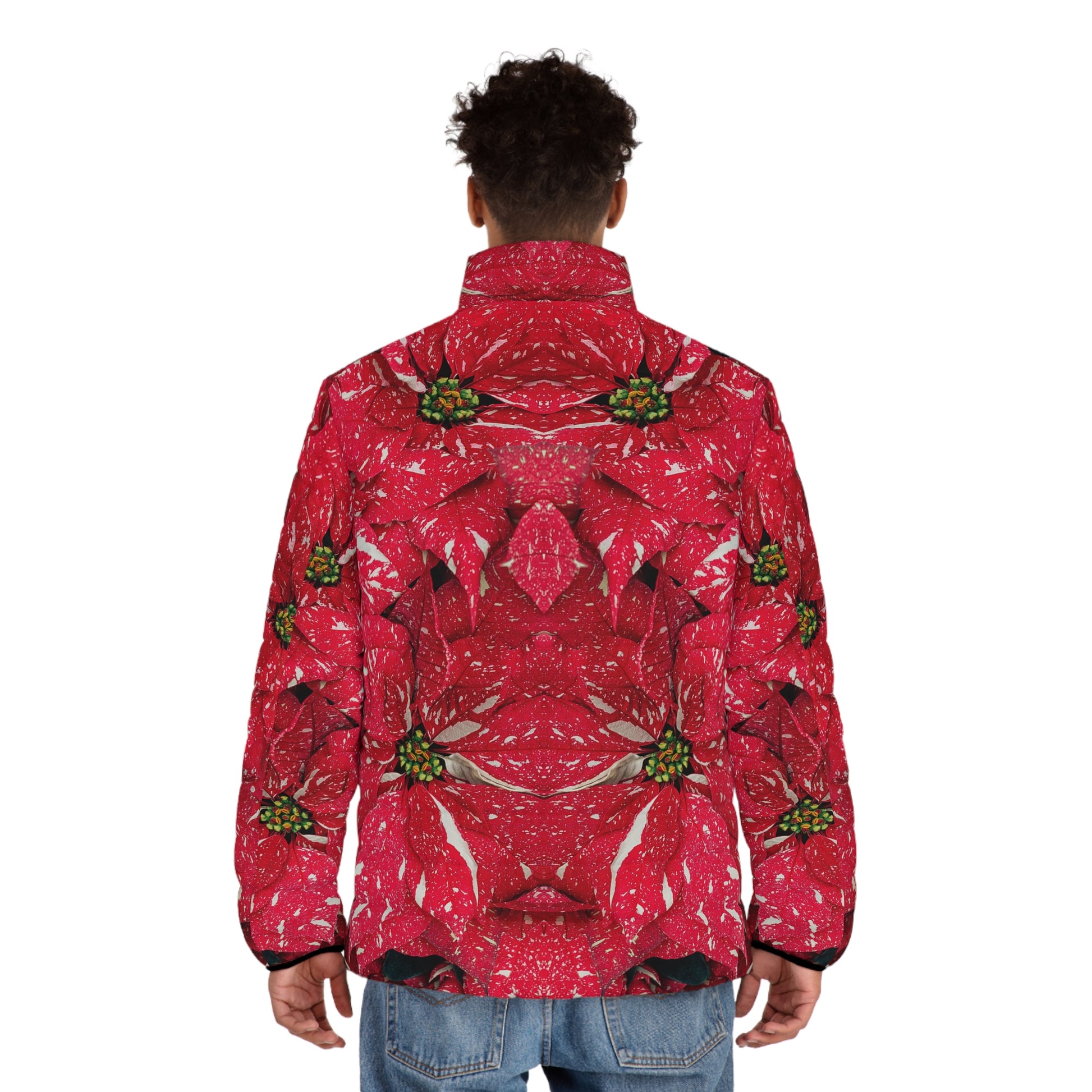 Puffer Jacket | Red Zebra Flowers