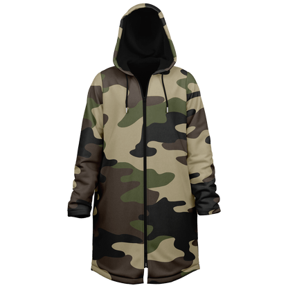 Classic Green Camo Cloak With a Zipper