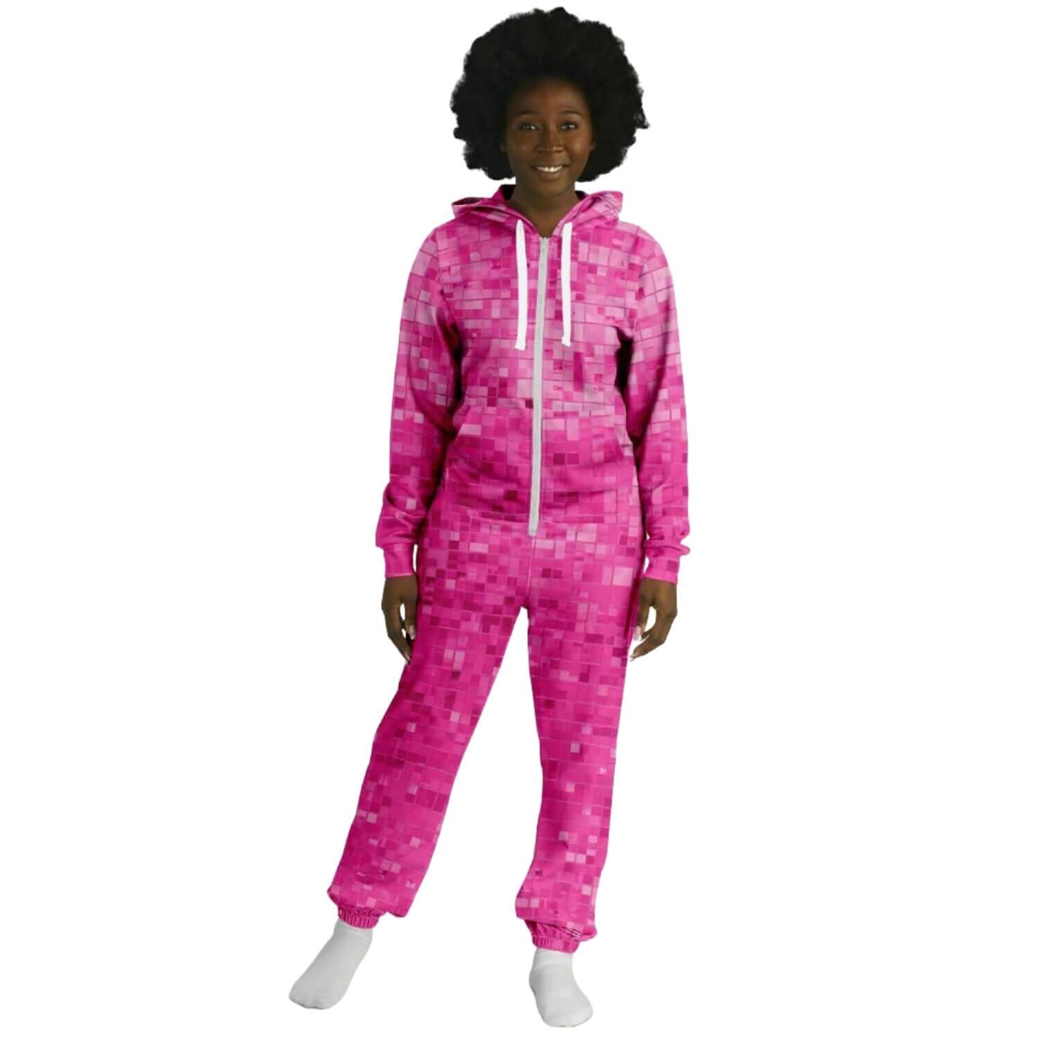 Rave Jumpsuit | Glittery Pink Disco Ball Onesie