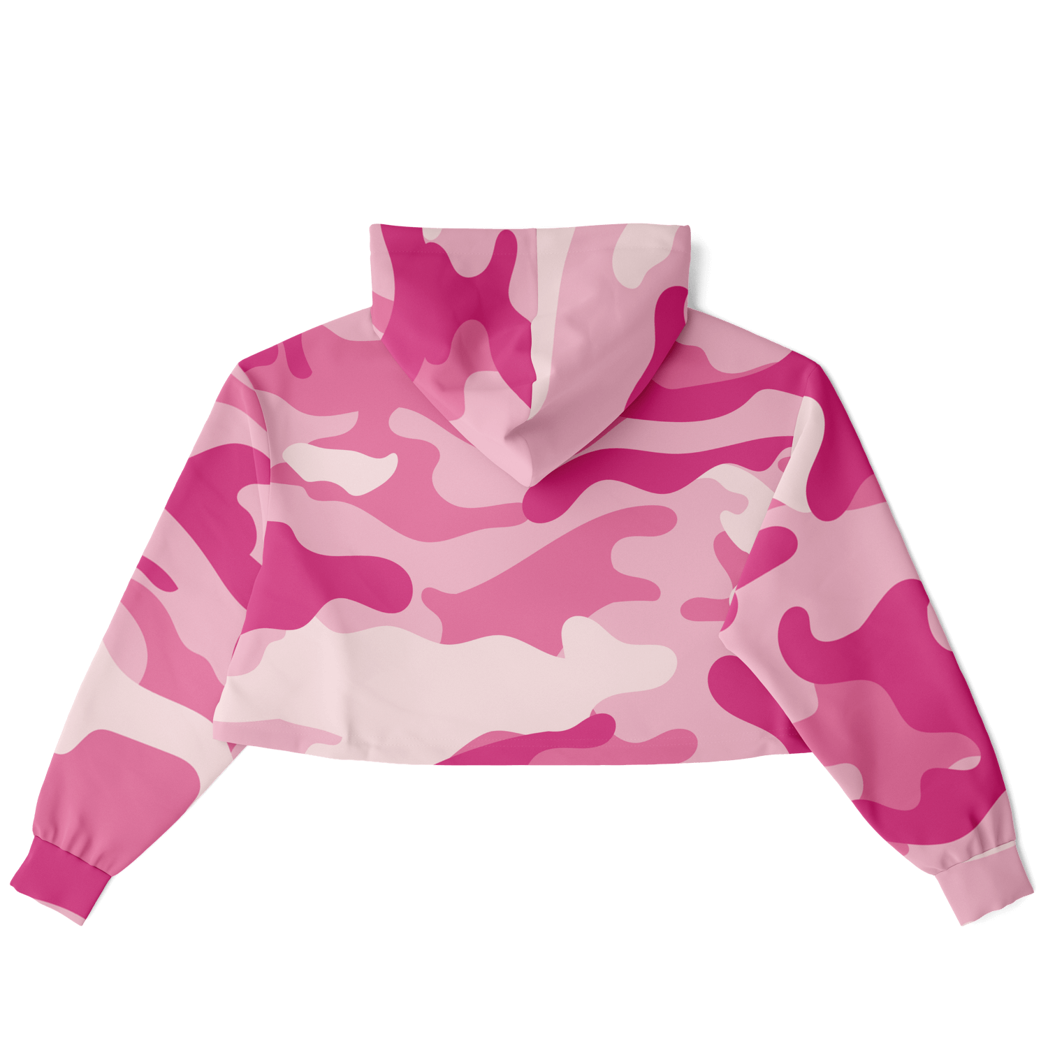 Lavender Pink Camo Cropped Hoodie For Women