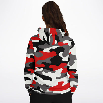Milano Red Black & White Camouflage Hoodie | Unisex