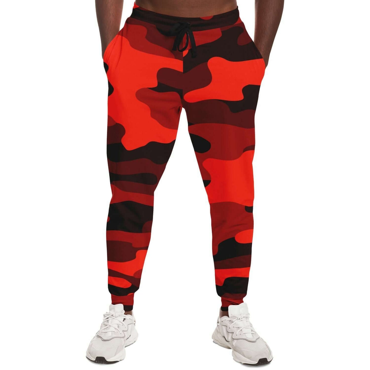 Scarlet Red & Black Camo Track Pants | Unisex