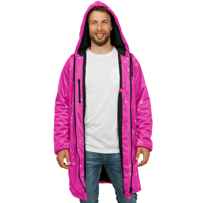 Funky Deep Pink Stars Zipper Cloak | Ribooa