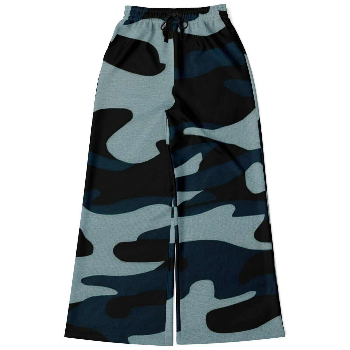 Women's Wide Leg Pants | Commando Blue HD Print