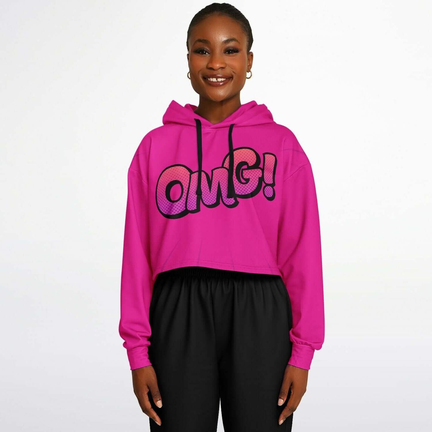 OMG! Hollywood Cerise Cropped Hoodie