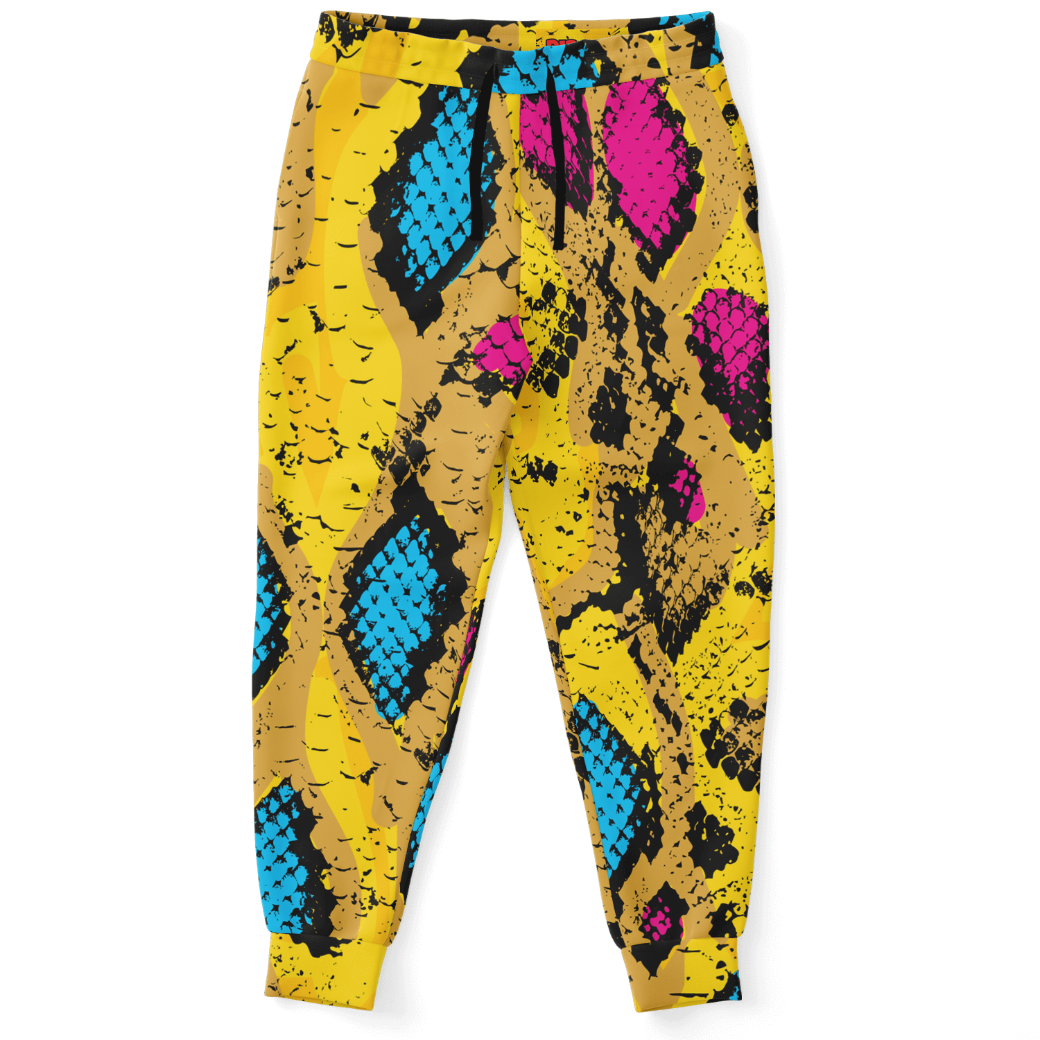 Pink & Yellow Snake Track Pants For Men | HD Print