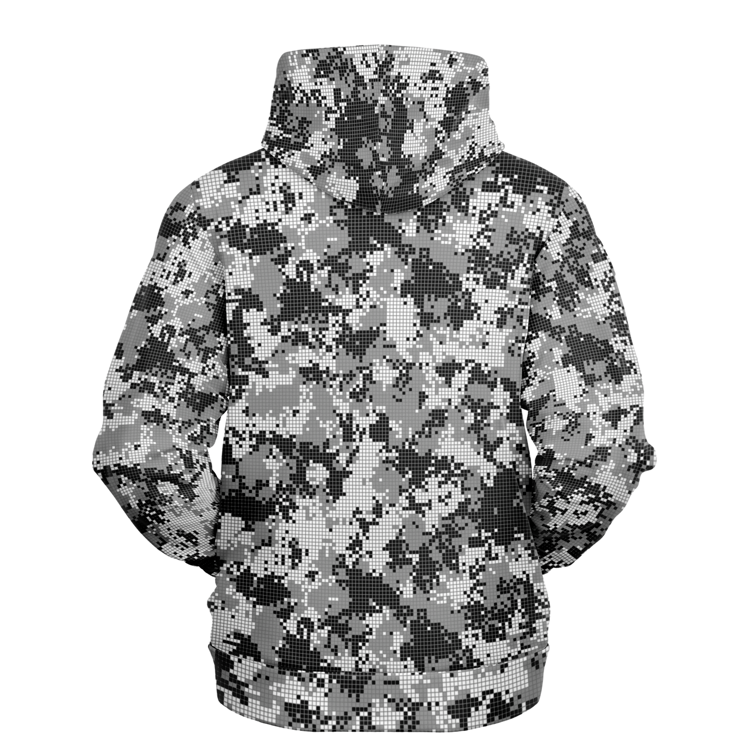 Pixel Camo Hoodie | Black & White Camouflage Pattern