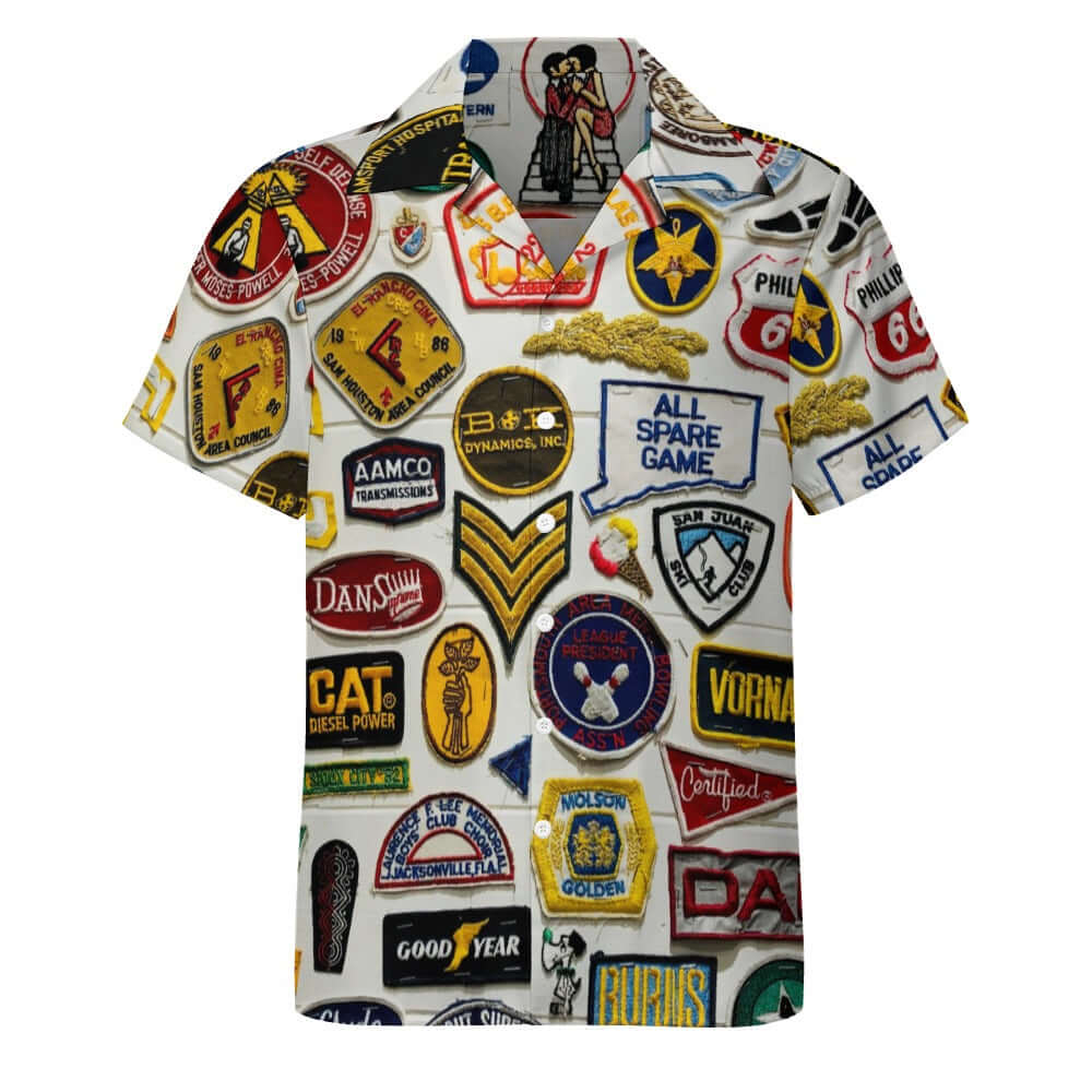 Funky Patches Cuban Collar Shirt