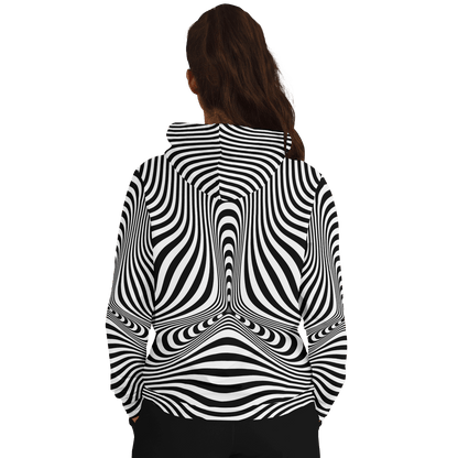 Psychedelic Hoodie | Hypnotic Pattern With Black & White Striped