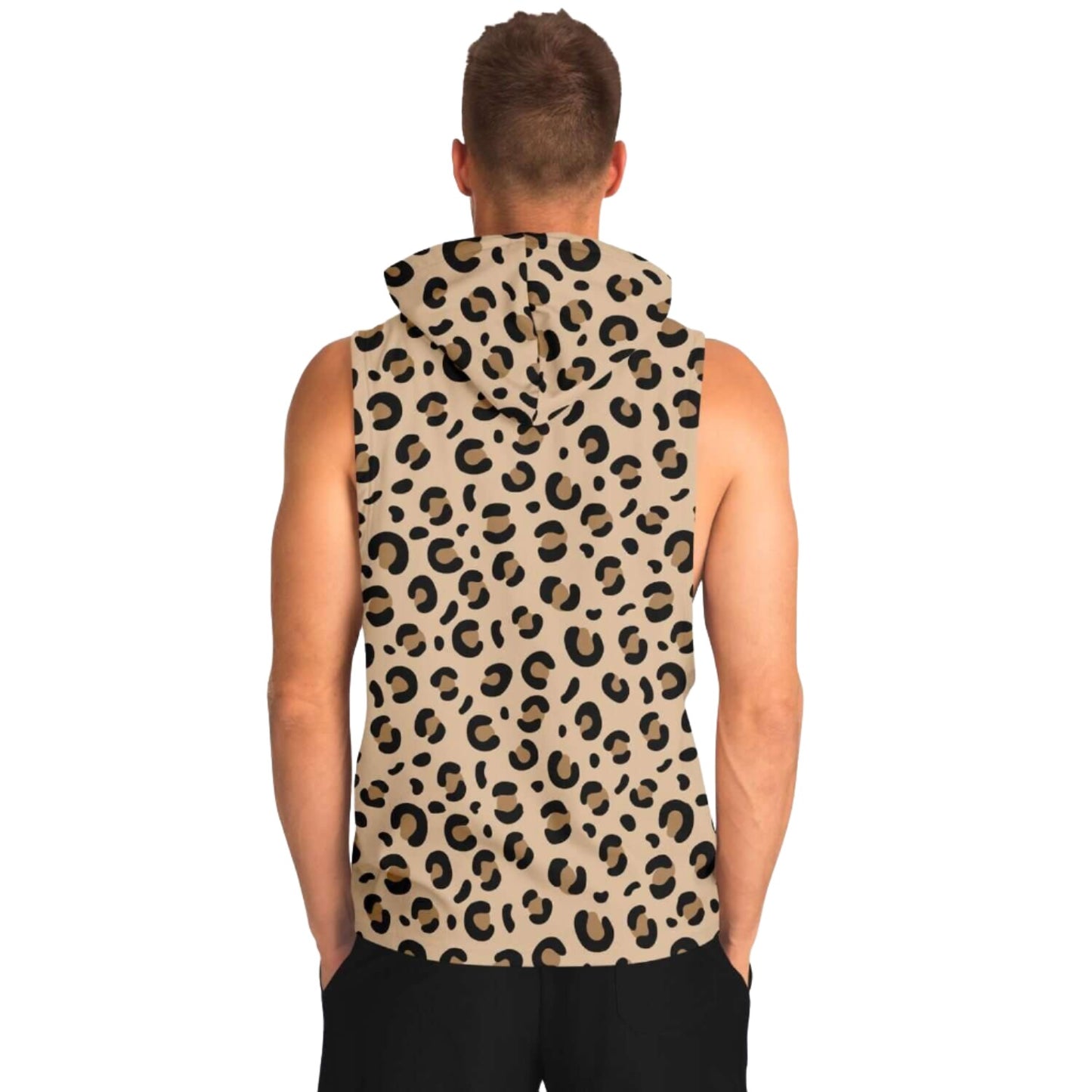 Sleeveless Hoodie For Men | Leopard