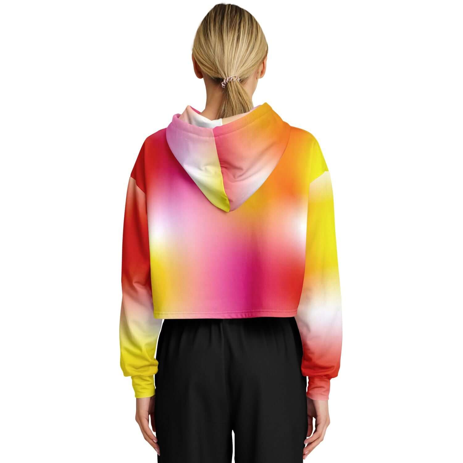 Orange Yellow Gradient Cropped Hoodie