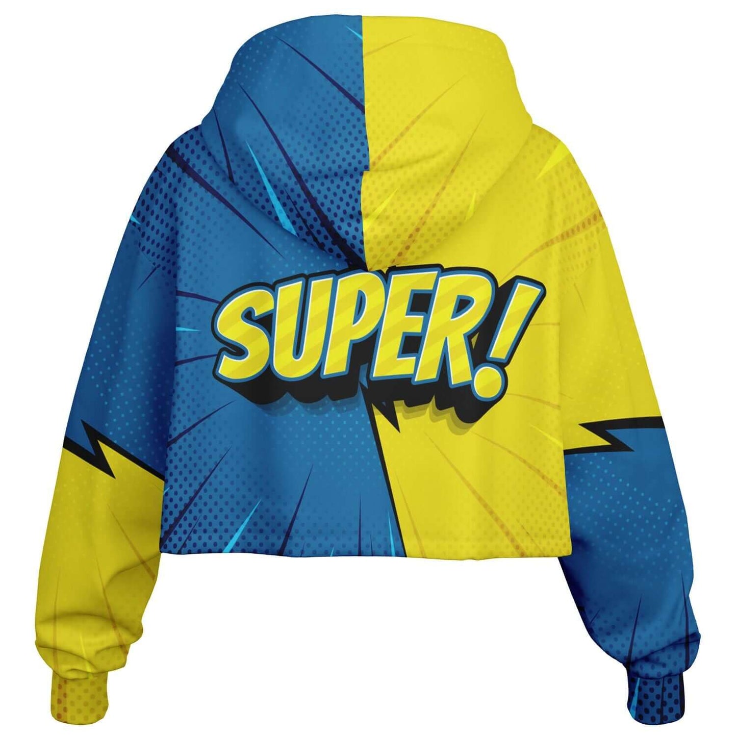 SUPER! Pop Art Cropped Hoodie