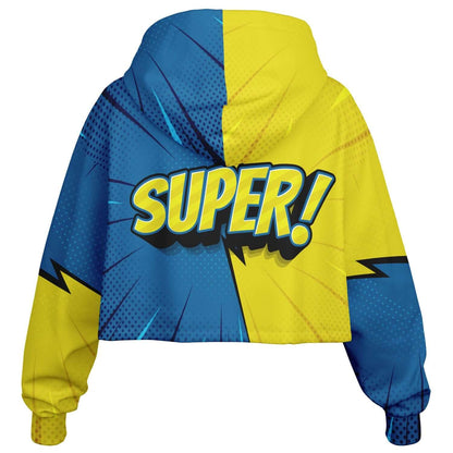 SUPER! Pop Art Cropped Hoodie