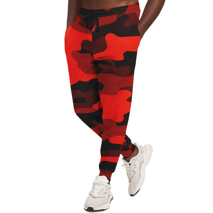 Scarlet Red & Black Camo Track Pants | Unisex