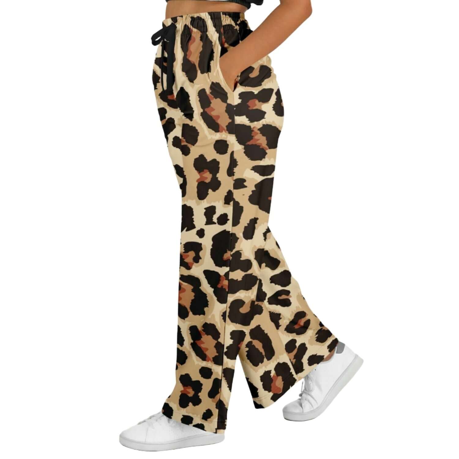 Classic Leopard Wide Leg Pants For Women | HD Print