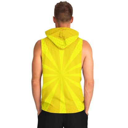 Yellow Sleeveless Hoodie For Men | HD Print