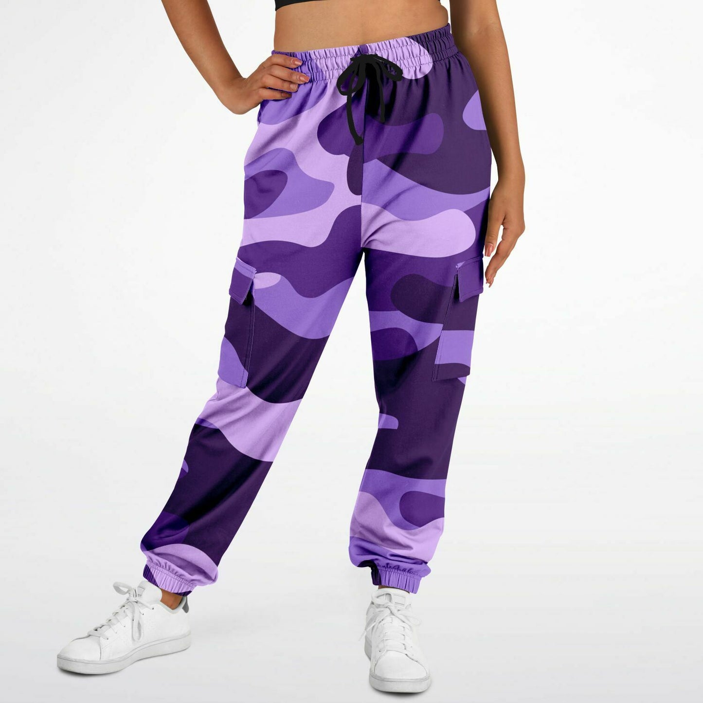 Purple Grape & Mauve Camouflage Cargo Sweatpants