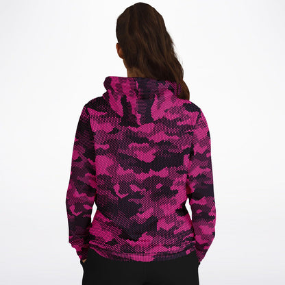 Pixel Camo Hoodie | Blackberry & French Rose Camouflage