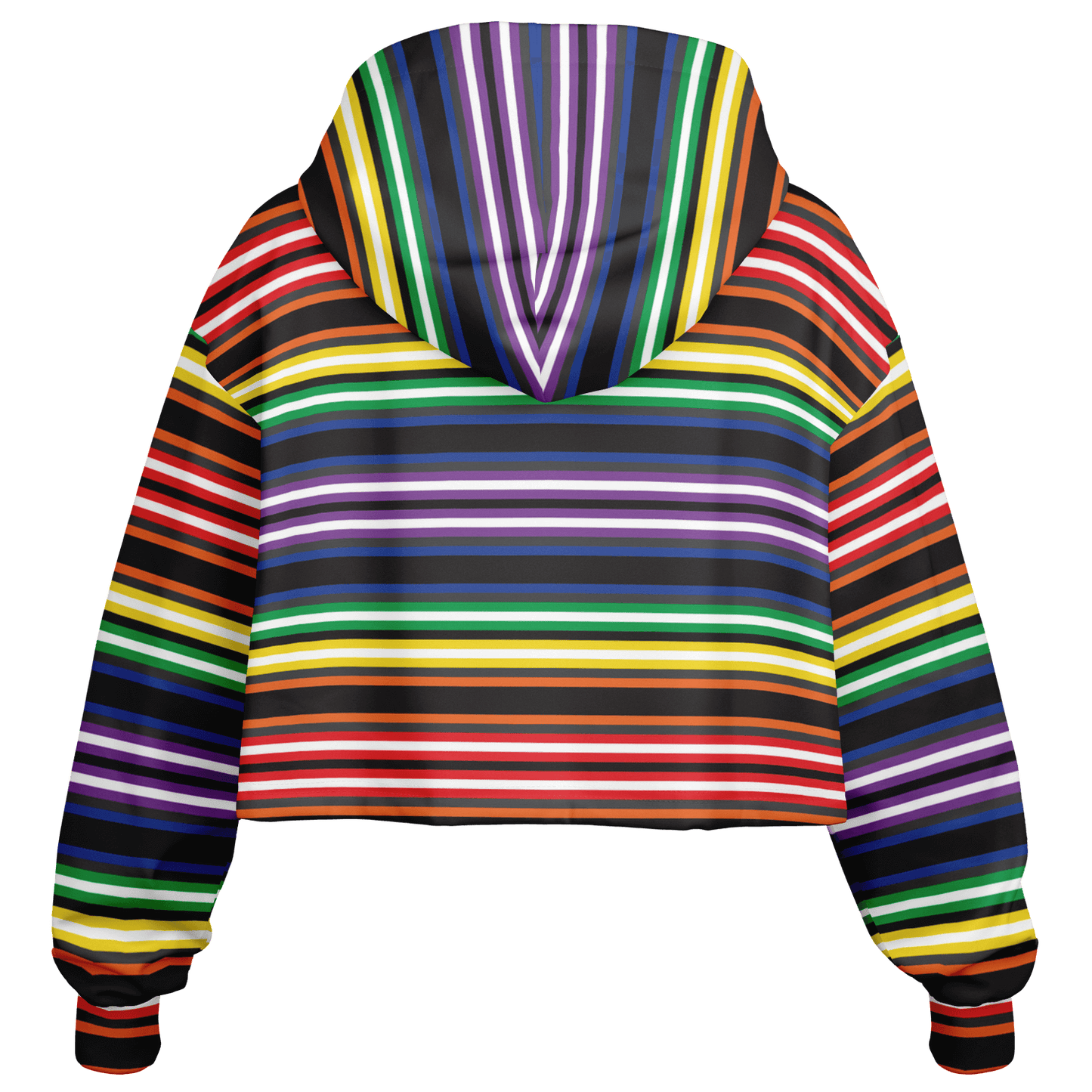 Cropped Hoodie | Rainbow Horizontal Stripes