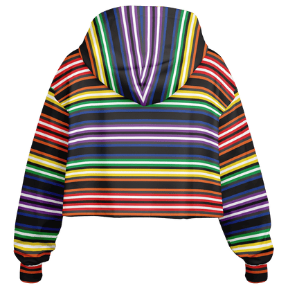 Cropped Hoodie | Rainbow Horizontal Stripes