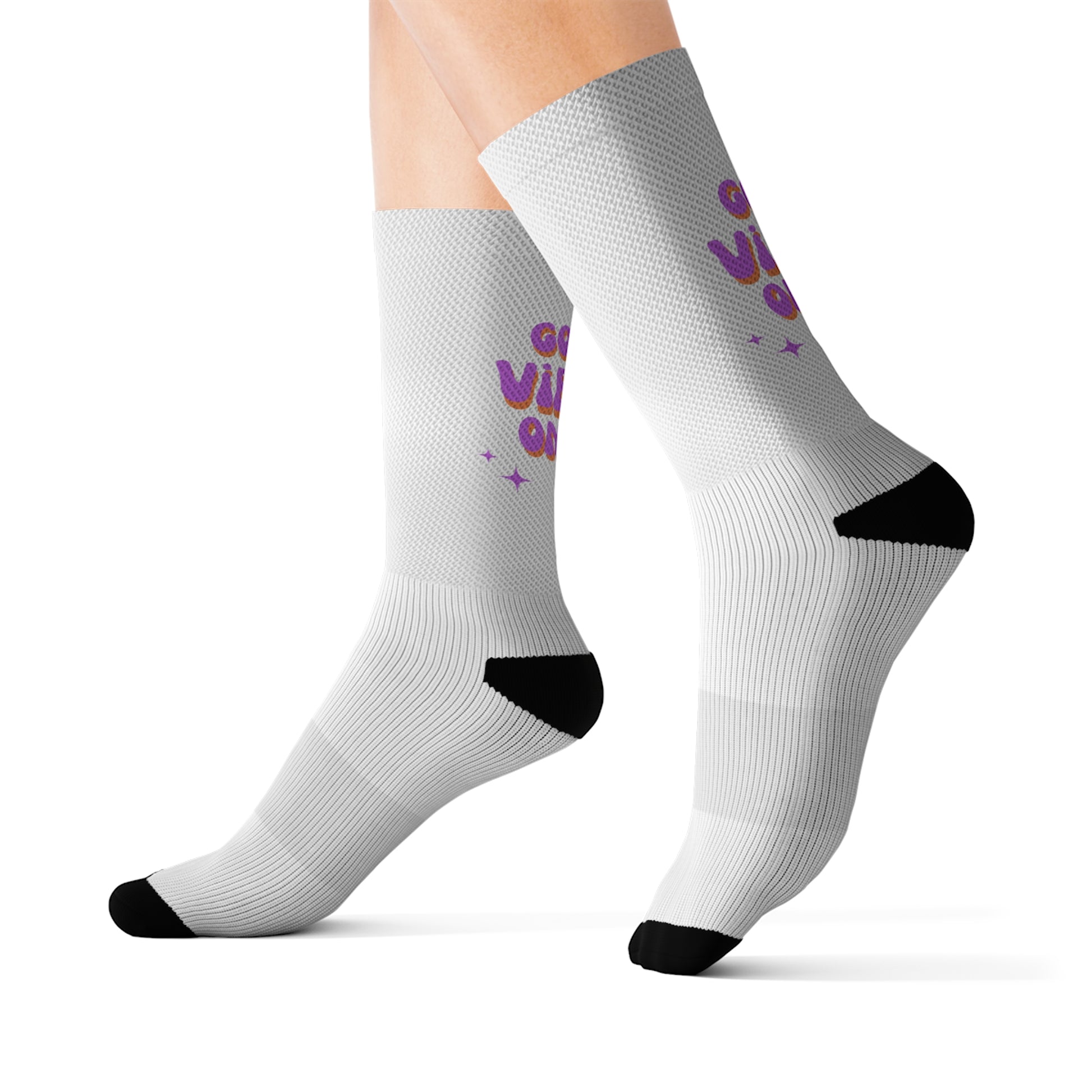 Sublimation Socks | Good Vibes | White - Ribooa