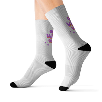 Sublimation Socks | Good Vibes | White - Ribooa