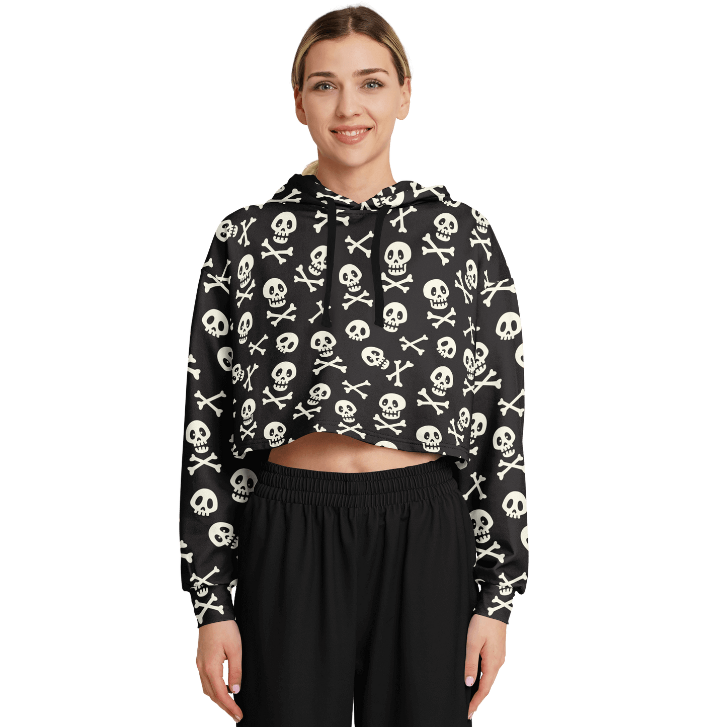 Skulls & Bones Croptop Hoodie For Women