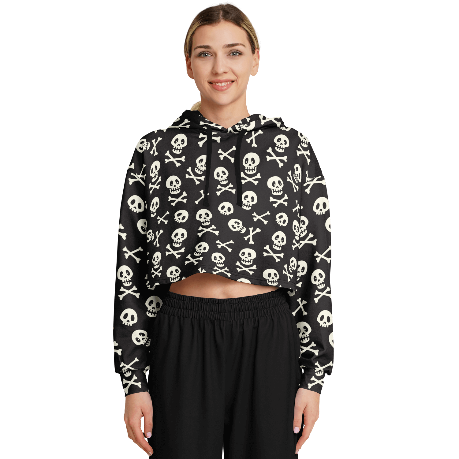 Skulls & Bones Croptop Hoodie For Women