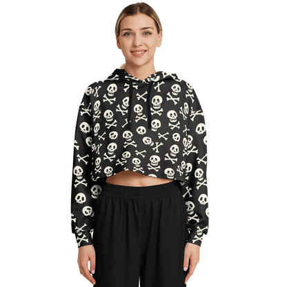 Skulls & Bones Croptop Hoodie For Women