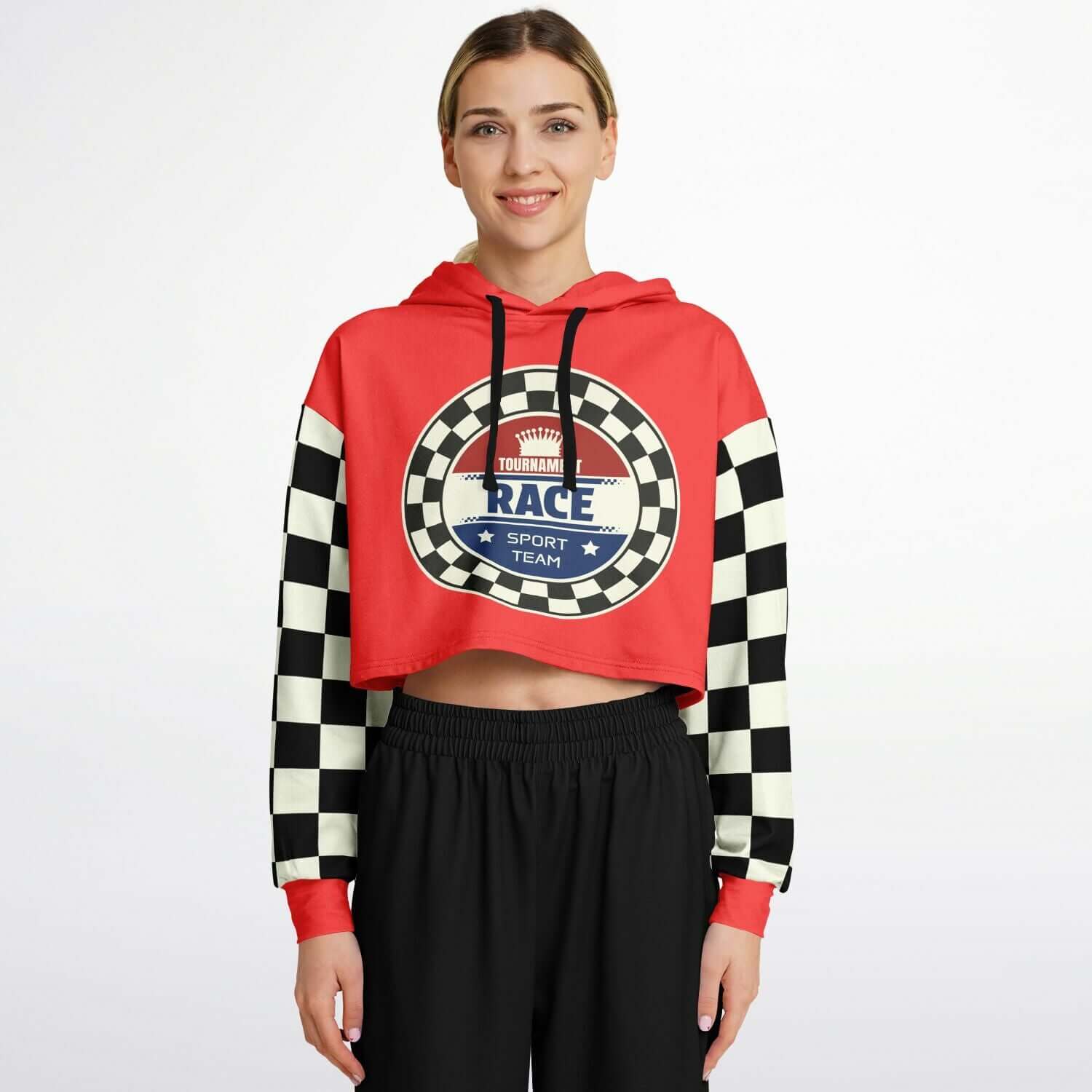 Red Cropped Hoodie | The Race