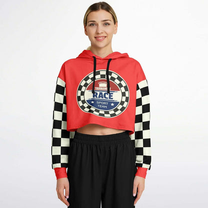 Red Cropped Hoodie | The Race